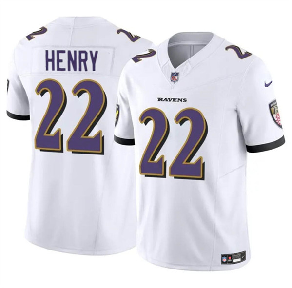 Youth Baltimore Ravens #22 Derrick Henry White 2023 F.U.S.E. Football Jersey