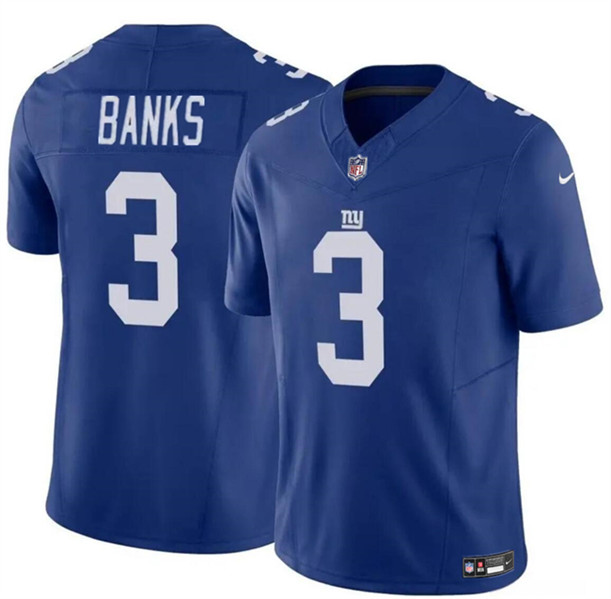 Youth New York Giants #3 Deonte Banks Blue 2023 F.U.S.E. Vapor Stitched Jersey