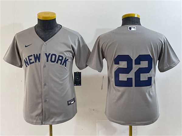 Youth New York Yankees #22 Juan Soto Gray Stitched Baseball Jersey