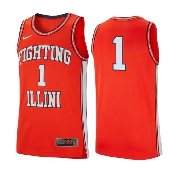 Youth Illinois Fighting Illini #1 Orange Basketball Stitched Youth NCAA Jersey