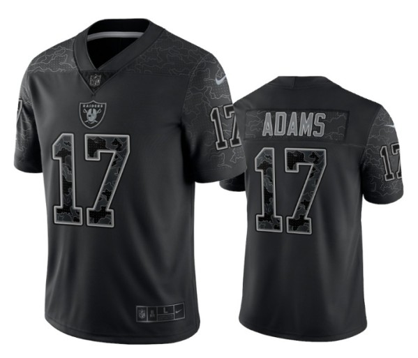 Youth Las Vegas Raiders #17 Davante Adams Black Reflective Limited Stitched Football Jersey