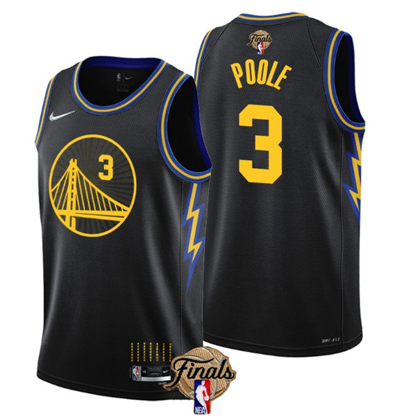 Youth Golden State Warriors #3 Jordan Poole Black 2022 Finals Stitched Jersey