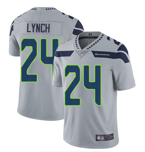 Youth Seattle Seahawks #24 Marshawn Lynch Grey Vapor Untouchable Limited Stitched Jersey