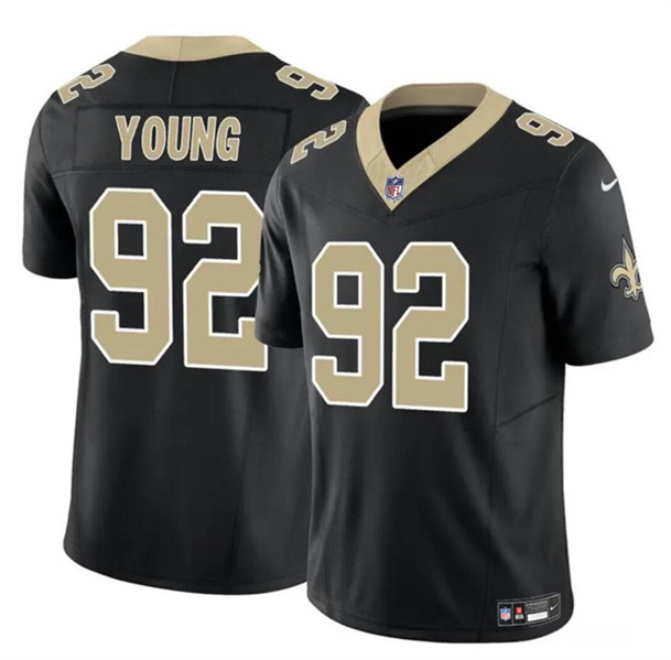 Youth New Orleans Saints #92 Chase Young Black 2023 F.U.S.E Vapor Limited Football Stitched Jersey