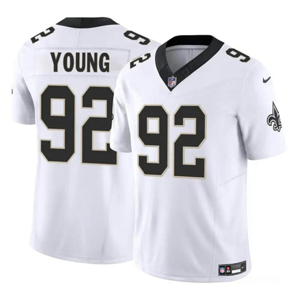 Youth New Orleans Saints #92 Chase Young White 2023 F.U.S.E. Vapor Limited Football Stitched Jersey