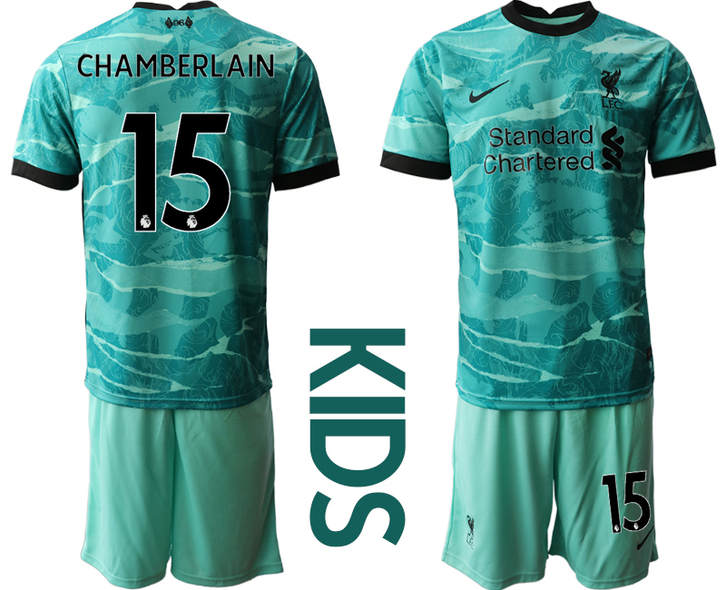 Liverpool #15 Chamberlain Away Kid Soccer Club Jersey