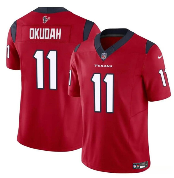 Youth Houston Texans #11 Jeff Okudah Red 2024 F.U.S.E. Vapor Untouchable Limited Football Stitched Jersey