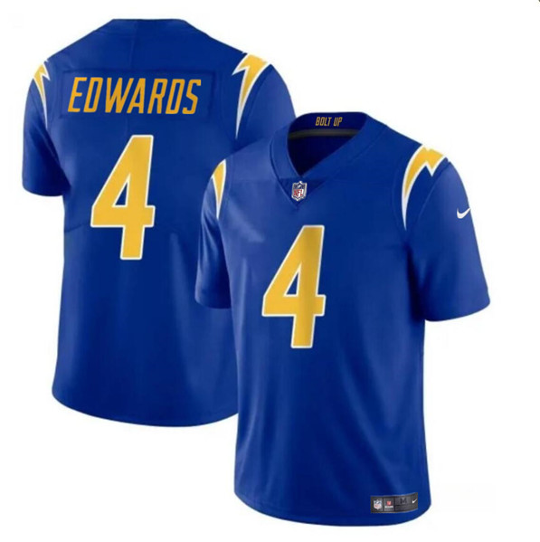Youth Los Angeles Chargers #4 Gus Edwards Royal Vapor Untouchable Limited Football Stitched Jersey