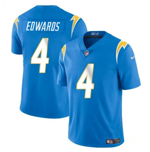 Youth Los Angeles Chargers #4 Gus Edwards Light Blue Vapor Untouchable Limited Football Stitched Jersey