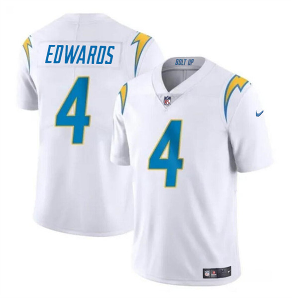 Youth Los Angeles Chargers #4 Gus Edwards White Vapor Untouchable Limited Football Stitched Jersey