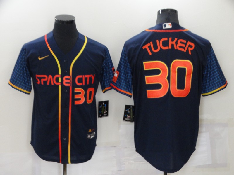 Youth Houston Astros #30 Kyle Tucker 2022 Navy City Connect Stitched Jersey