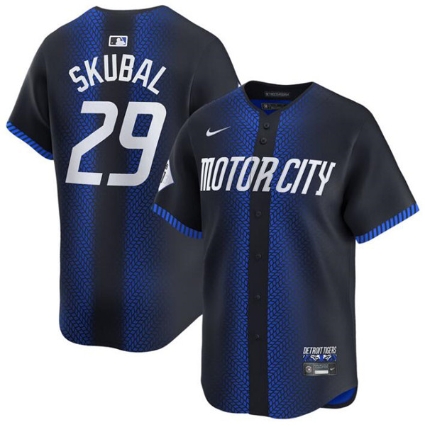 Youth Detroit Tigers #29 Tarik Skubal 2024 Navy City Connect Cool Base Limited Stitched Baseball Jersey