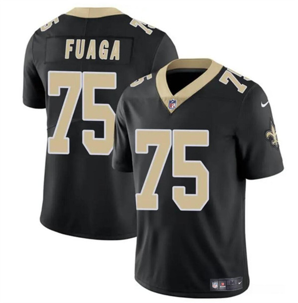 Youth New Orleans Saints #75 Taliese Fuaga Black 2024 Draft Vapor Limited Football Stitched Jersey