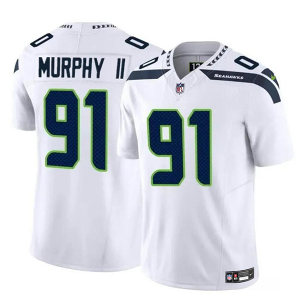 Youth Seattle Seahawks #91 Byron Murphy II White 2024 Draft F.U.S.E. Vapor Limited Football Stitched Jersey