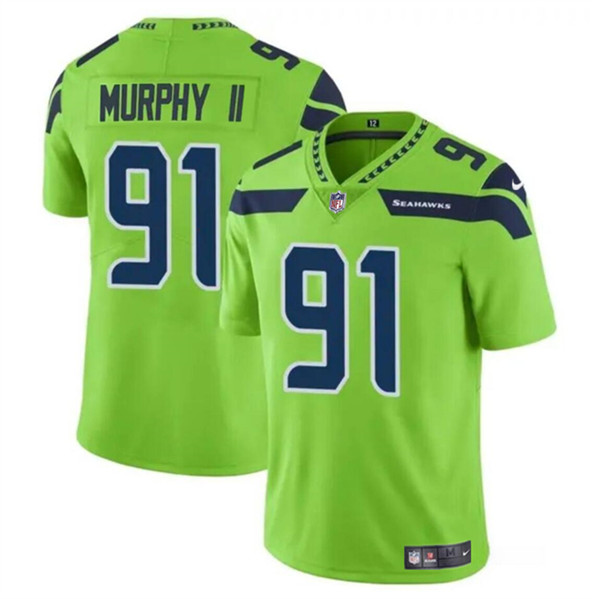 Youth Seattle Seahawks #91 Byron Murphy II Green 2024 Draft Vapor Limited Football Stitched Jersey