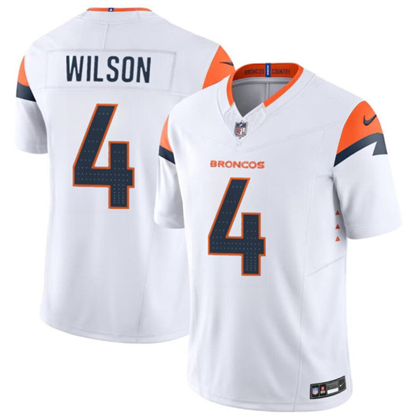 Youth Denver Broncos #4 Zach Wilson White 2024 F.U.S.E. Vapor Limited Stitched Jersey
