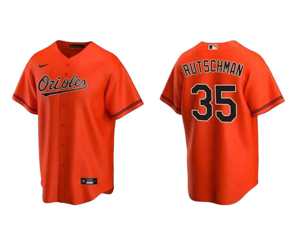 Youth Baltimore Orioles #35 Adley Rutschman Orange Cool Base Stitched Baseball Jersey