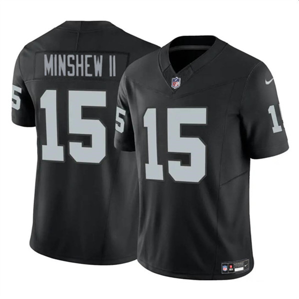 Youth Las Vegas Raiders #15 Gardner Minshew II Black 2024 F.U.S.E. Vapor Untouchable Football Stitched Jersey