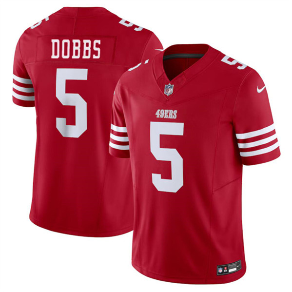 Youth San Francisco 49ers #5 Josh Dobbs 2024 F.U.S.E. Red Vapor Untouchable Limited Football Stitched Jersey