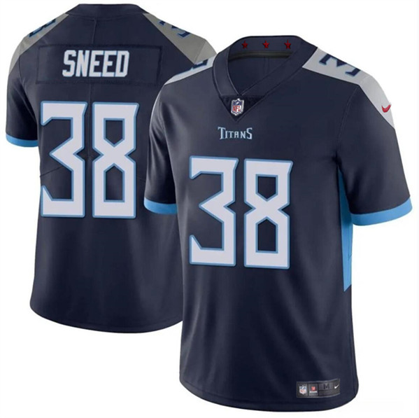 Youth Tennessee Titans #38 L'Jarius Sneed Navy Vapor Limited Football Stitched Jersey