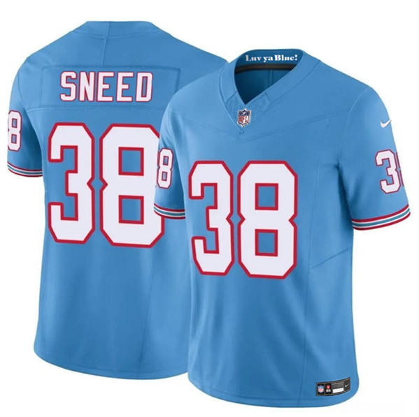 Youth Tennessee Titans #38 L'Jarius Sneed Blue 2024 F.U.S.E. Throwback Vapor Limited Football Stitched Jersey