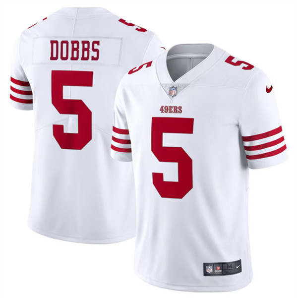 Youth San Francisco 49ers #5 Josh Dobbs White Vapor Untouchable Limited Football Stitched Jersey
