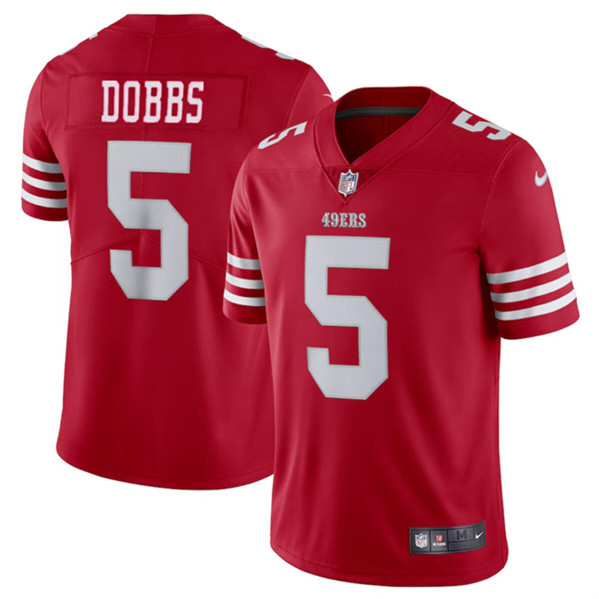 Youth San Francisco 49ers #5 Josh Dobbs Red Vapor Untouchable Limited Football Stitched Jersey