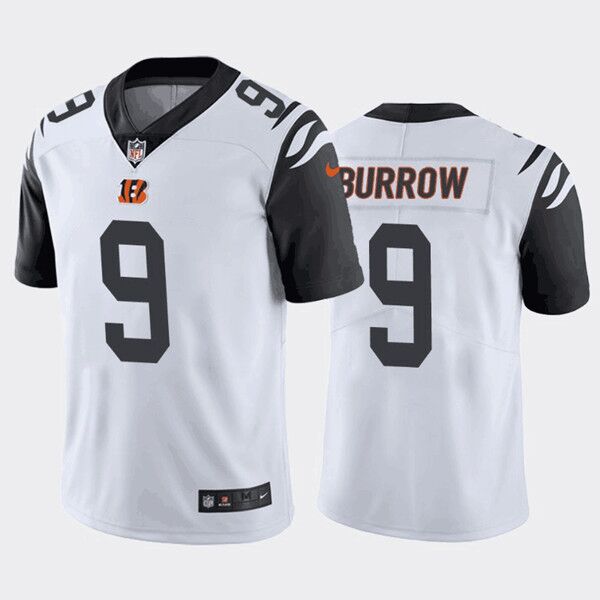 Youth Cincinnati Bengals #9 Joe Burrow White Color Rush Limited Stitched NFL Jersey