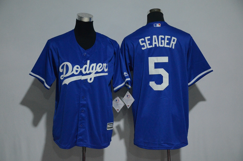 Youth Los Angeles Dodgers #5 Corey Seager Majestic Royal Alternate Cool Base Player Stitched MLB Jersey