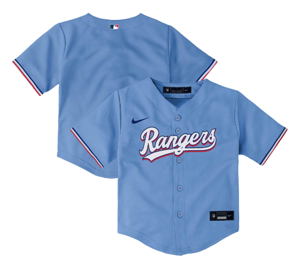 Toddler Texas Rangers Blank Light Blue Stitched Baseball Jersey