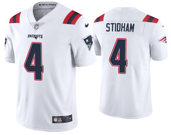 Youth New England Patriots #4 Jarrett Stidham White Vapor Untouchable Stitched Jersey