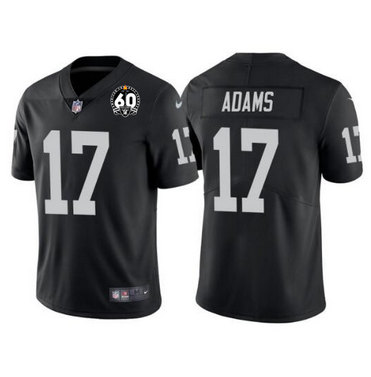 Toddler Oakland Raiders #17 Davante Adams Black With 60th Anniversary Patch Vapor Limited Stitched Jersey