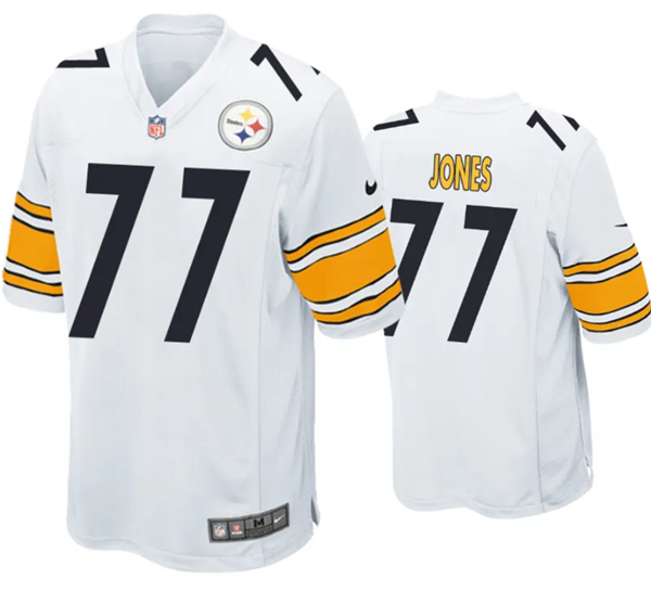 Youth Pittsburgh Steelers #77 Broderick Jones White Stitched Game Jersey