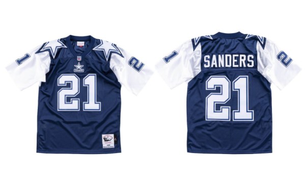 Youth Dallas Cowboys #21 Deion Sanders Navy 1995 Stitched NFL Jersey