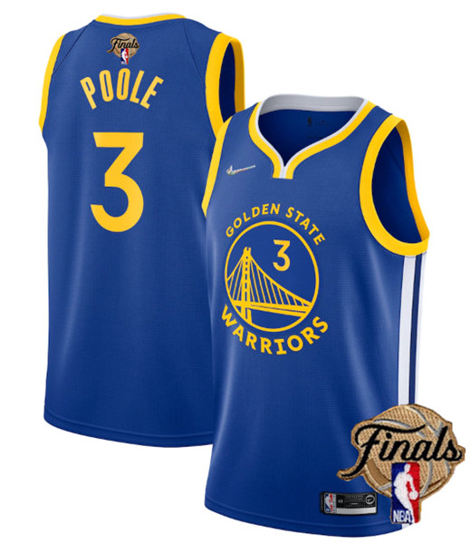 Youth Golden State Warriors #3 Jordan Poole 2022 Royal NBA Finals Stitched Jersey