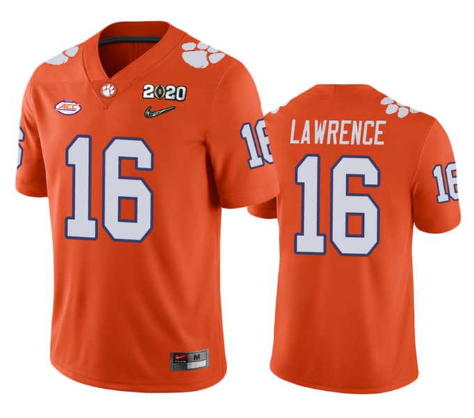 Youth Clemson Tigers #16 Trevor Lawrence Orange 2020 National Championship Stitched NCAA Jersey