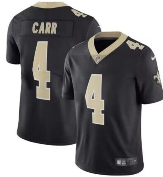Youth New Orleans Saints #4 Derek Carr Black Limited Rush Stitched Jersey