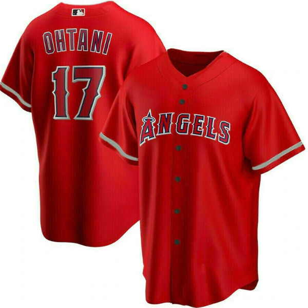 Youth Los Angeles Angels #17 Shohei Ohtani Red Cool Base Stitched Jersey