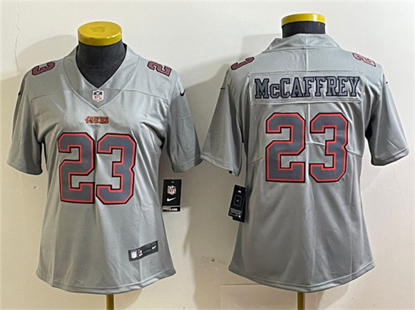 Youth San Francisco 49ers #23 Christian McCaffrey Gray Atmosphere Fashion Stitched Football Jersey