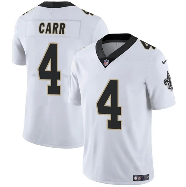 Youth New Orleans Saints #4 Derek Carr White Vapor Untouchable Limited Stitched Jersey