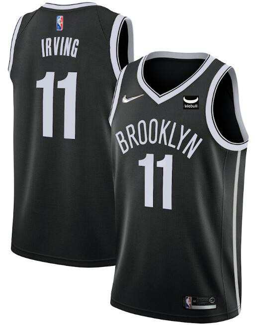 Youth Brooklyn Nets #11 Kyrie Irving 75th Anniversary Black With Patch Stitched Basketball Jersey