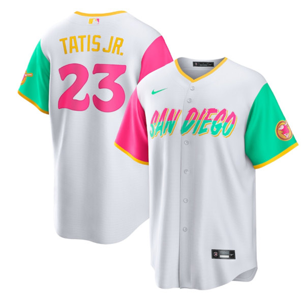 Youth San Diego Padres #23 Fernando Tatis Jr. 2022 White City Connect Stitched Baseball Jersey