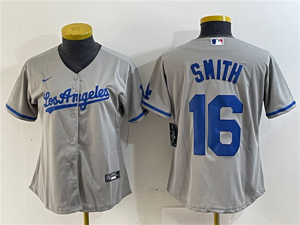 Youth Los Angeles Dodgers #16 Will Smith Gray Stitched Baseball Jersey