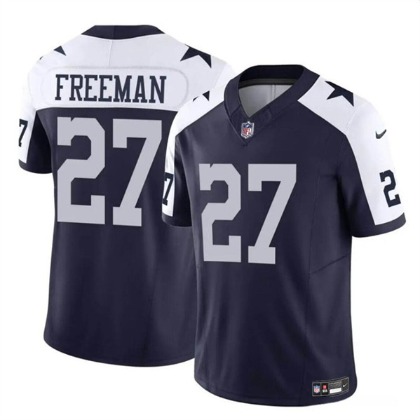 Youth Dallas Cowboys #27 Royce Freeman Navy/White 2023 F.U.S.E. Thanksgiving Vapor Untouchable Limited Stitched Football Jersey