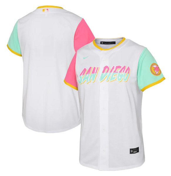 Youth San Diego Padres Blank White 2022 City Connect Stitched Jersey