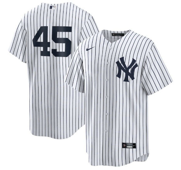 Youth New York Yankees #45 Gerrit Cole White Cool Base Stitched Baseball Jersey