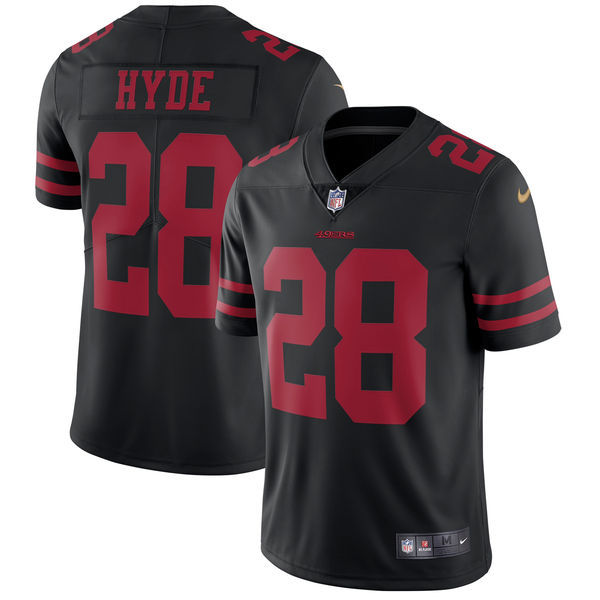 Youth San Francisco 49ers #28 Carlos Hyde Nike Black Vapor Untouchable Limited Stitched NFL Jersey