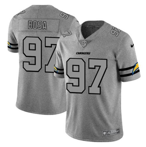 Youth Los Angeles Chargers #97 Joey Bosa 2019 Gray Gridiron Team Logo StitchedJersey