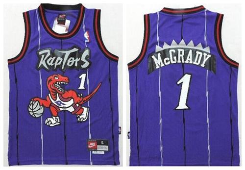 Toddlers Toronto Raptors #1 Tracy Mcgrady Purple Throwback Stitched Basketball Jersey