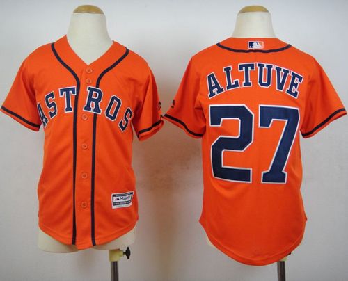 Toddler Houston Astros #27 Jose Altuve Orange Cool Base Stitched Baseball Jersey
